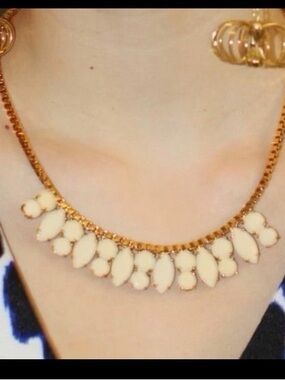 kate spade Marquee Short Necklace- chalk ivory & gold